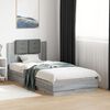 vidaXL Bedframe met hoofdbord en LED grijs sonoma eikenkleur 90x190 cm