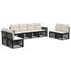 vidaXL Tuinbankenset 8 st Zwart en Cream Wit poly rattan