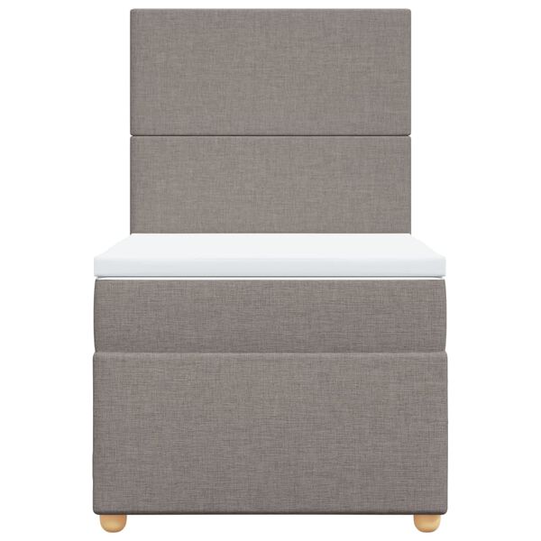 vidaXL Boxspring met matras stof taupe 90x190 cm