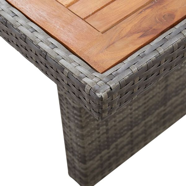 vidaXL Tuintafel 240x90x74 cm poly rattan en massief acaciahout