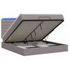 vidaXL Ottoman Bed met Matrassen en LED Taupe 180 x 200 cm Stof