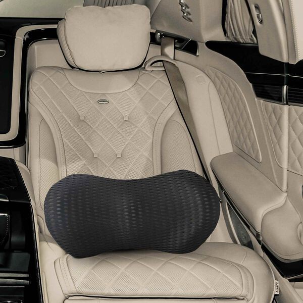 vidaXL Hoofdkussen met kussen Zwart 47 x 24 x 13 cm 4D Mesh