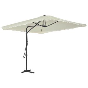 vidaXL Parasol met stalen paal 250x250 cm zandkleurig