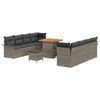 vidaXL Tuin Sofa Set met kussen met opslag met kussen 11 pcs Grijs