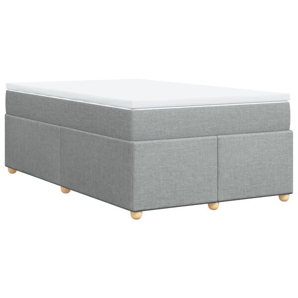 vidaXL Boxspring met matras stof lichtgrijs 120x190 cm