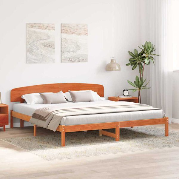 vidaXL Bedframe Wasbruin 200 x 200 cm Massief grenenhout