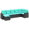 vidaXL 8-delige Loungeset met kussens poly rattan grijs
