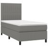 vidaXL Boxspring met matras en LED stof donkergrijs 90x190 cm
