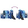 vidaXL Loftbed voor Kids Zwart en Blauw 90 x 200 cm Metaal