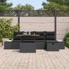 vidaXL Tuin Sofa Set met kussen met opslag 6 pcs Zwart Poly riet