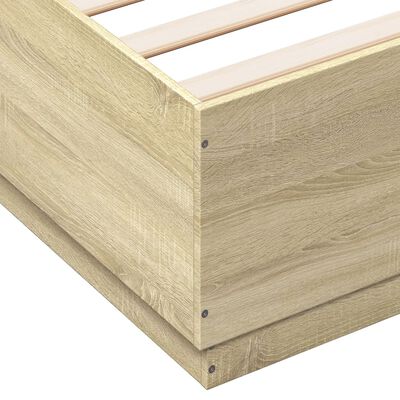 vidaXL Bedframe bewerkt hout sonoma eikenkleurig 180x200 cm