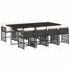 vidaXL 9-delige Tuinset poly rattan zwart
