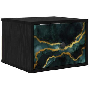 vidaXL Wandkastje WIJHE Zwart eiken 36 x 33 x 25 cm Bewerkt hout
