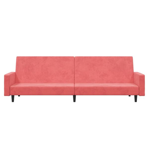vidaXL Slaapbank 2-zits fluweel roze