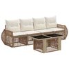 vidaXL Tuinbankenset 5 st Beige en Cr&egrave;me Wit poly rattan