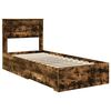 vidaXL Bedframe Gerookt Eiken en Zilver 75 x 190 cm Bewerkt hout