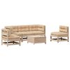 vidaXL 6-delige Loungeset met kussens massief grenenhout
