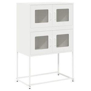 vidaXL Hoge kast 68x39x107 cm staal wit