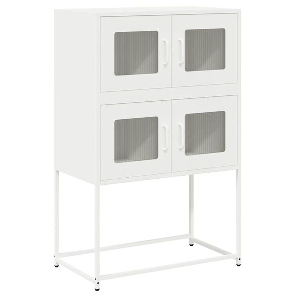 vidaXL Hoge kast 68x39x107 cm staal wit