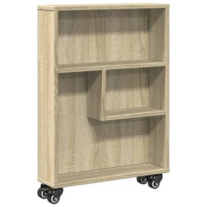 vidaXL Smalle Opbergtrolley Sonoma Eiken 48x13x68 cm Bewerkt Hout