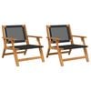 vidaXL Tuinmeubelen 2 pcs Zwart 67 x 78 x 73 cm Massief Acaciahout