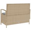vidaXL Tuinbank met kussen poly rattan beige