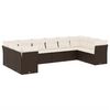 vidaXL 10-delige Loungeset met kussens poly rattan bruin