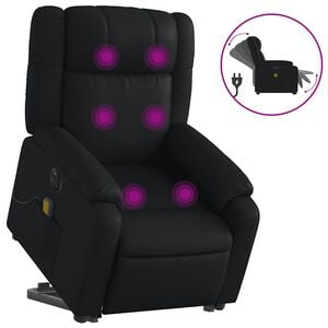 vidaXL Sta-op-massagestoel elektrisch kunstleer zwart