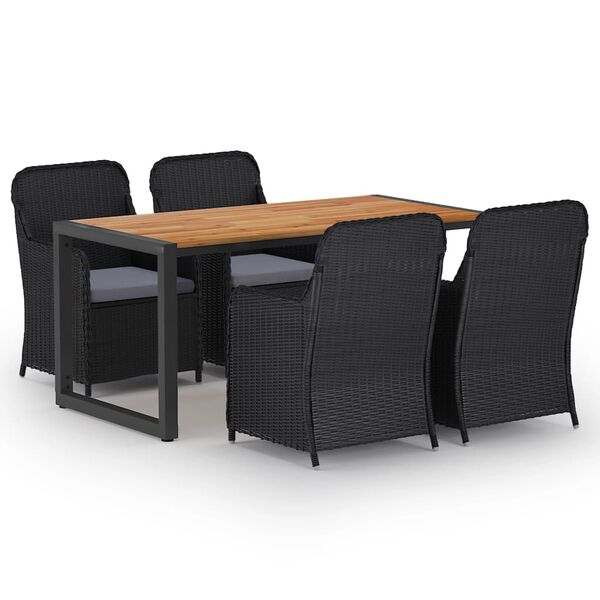 vidaXL 5-delige Tuinset zwart