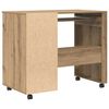 vidaXL Bureau met Wielen Artisan Eiken 91 x 50 x 77 cm Bewerkt hout