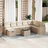 vidaXL 9-delige Loungeset met kussens poly rattan beige