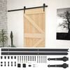 vidaXL Schuifdeur 80 x 210 cm Massief grenenhout Naturel en Zwart