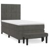 vidaXL Boxspring met matras fluweel donkergrijs 80x200 cm