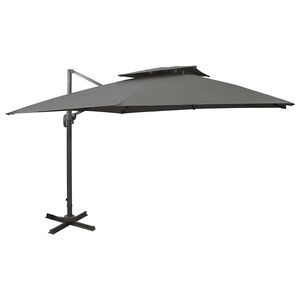 vidaXL Zweefparasol met dubbel dak 300x300 cm antracietkleurig