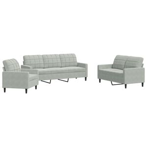 vidaXL 3-delige Loungeset met kussens fluweel blauw