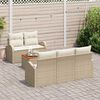 vidaXL Tuinbankenset met kussen 6 pcs Beige poly rattan