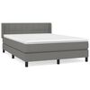 vidaXL Boxspring met matras stof donkergrijs 140x190 cm