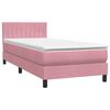 vidaXL Boxspring met matras fluweel roze 80x210 cm