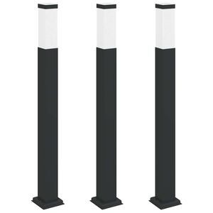 vidaXL Bolderverlichting 3 stuks 80 cm Zwart IP44