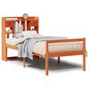 vidaXL Bed met boekenkast zonder matras grenenhout wasbruin 75x190 cm