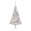 vidaXL Kunstkerstboom met verlichting en kerstballen 210 cm PET zilver