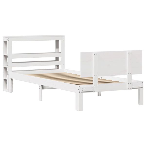 vidaXL Bedframe met hoofdeinde zonder matras 90x190 cm wit