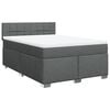 vidaXL Boxspring met matras stof donkergrijs 160x200 cm