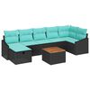 vidaXL Tuinbankenset 8 st Zwart poly rattan