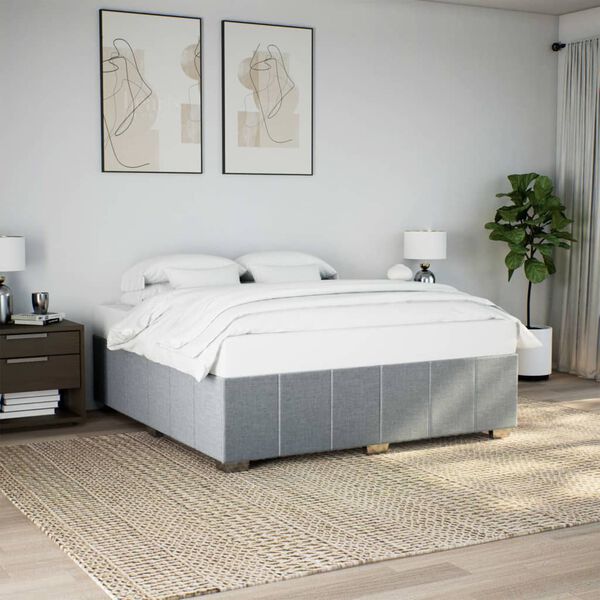 vidaXL Bedframe zonder matras stof lichtgrijs 180x200 cm