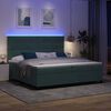 vidaXL LED Box Spring Bed met matras Donkergroen 200 x 200 cm Stof