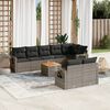 vidaXL 9-delige Loungeset met kussens poly rattan grijs