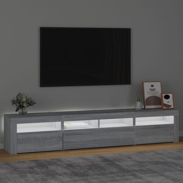 vidaXL Tv-meubel met LED-verlichting 210x35x40 cm grijs sonoma eiken