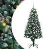 vidaXL Kunstkerstboom Groen 150 cm PVC en Staal en Kunststof
