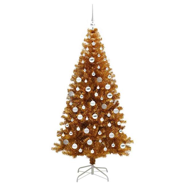 vidaXL Kerstboom met 300 LED met standaard Goud 180 cm PET